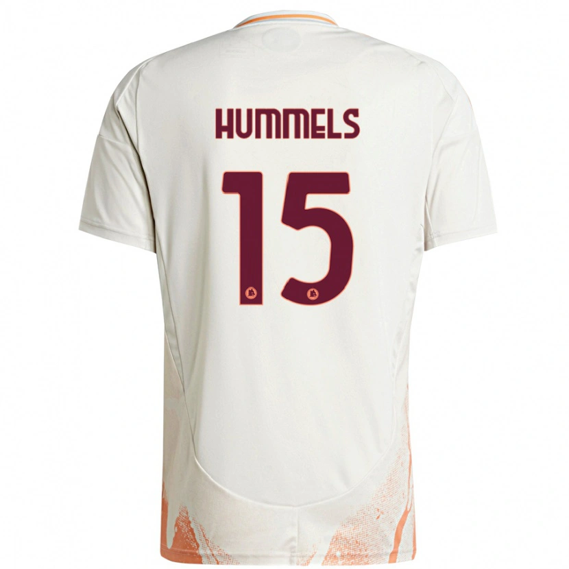 Danxen Kinderen Mats Hummels #15 Crème Wit Oranje Uitshirt Uittenue 2024/25 T-Shirt