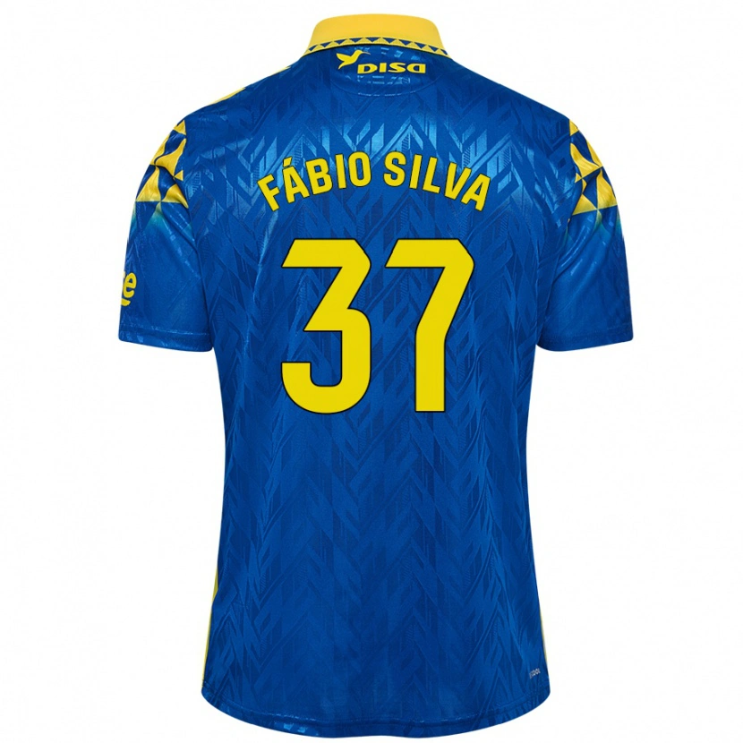 Danxen Kinderen Fábio Silva #37 Blauw Geel Uitshirt Uittenue 2024/25 T-Shirt