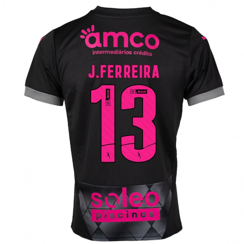 Danxen Kinderen João Ferreira #13 Zwart Roze Uitshirt Uittenue 2024/25 T-Shirt