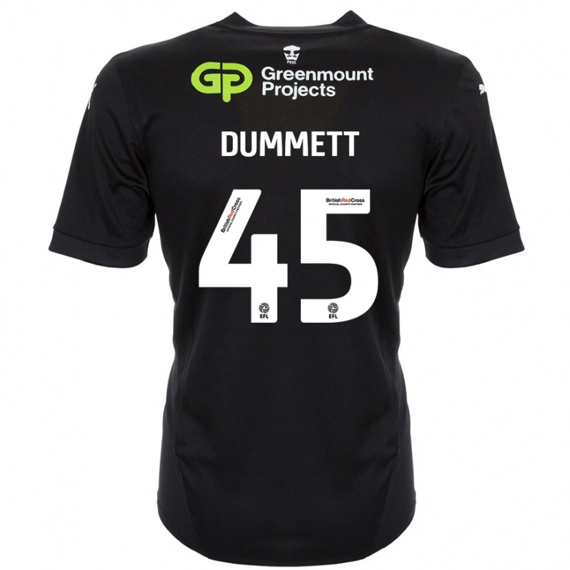 Danxen Kinderen Paul Dummett #45 Zwart Uitshirt Uittenue 2024/25 T-Shirt