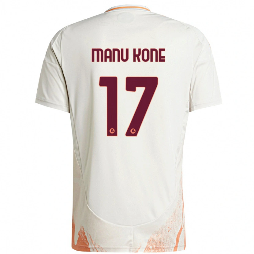 Danxen Kinderen Manu Koné #17 Crème Wit Oranje Uitshirt Uittenue 2024/25 T-Shirt