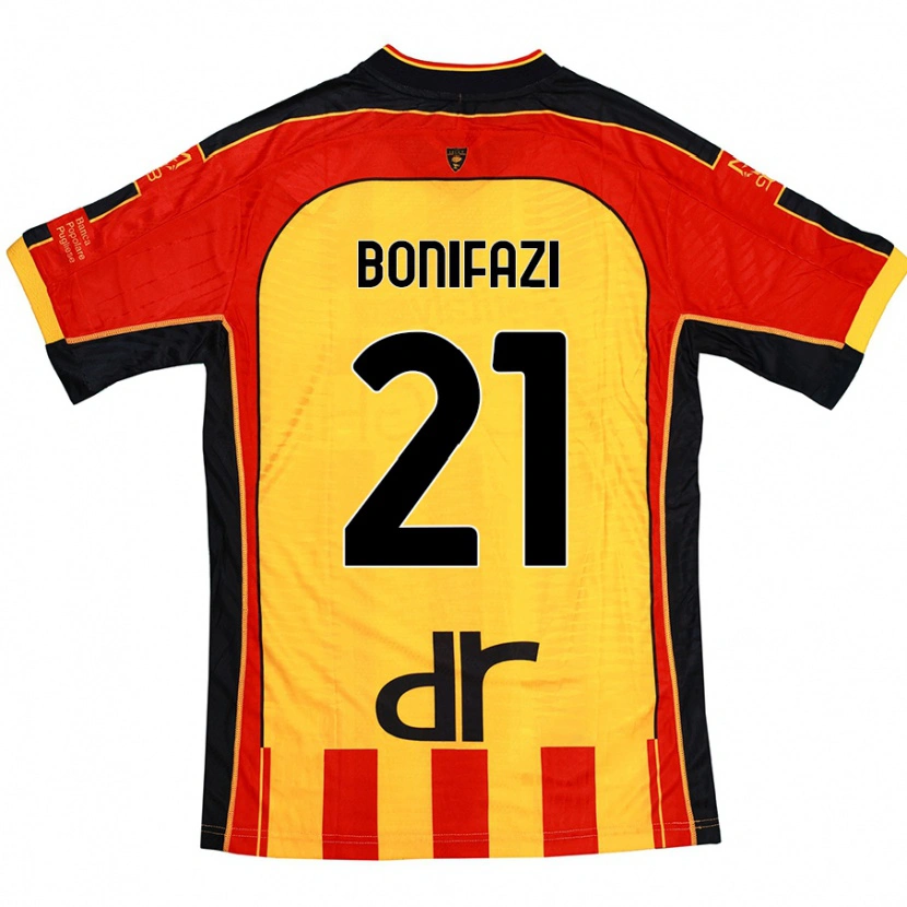 Danxen Kinderen Kevin Bonifazi #21 Geel Rood Thuisshirt Thuistenue 2024/25 T-Shirt