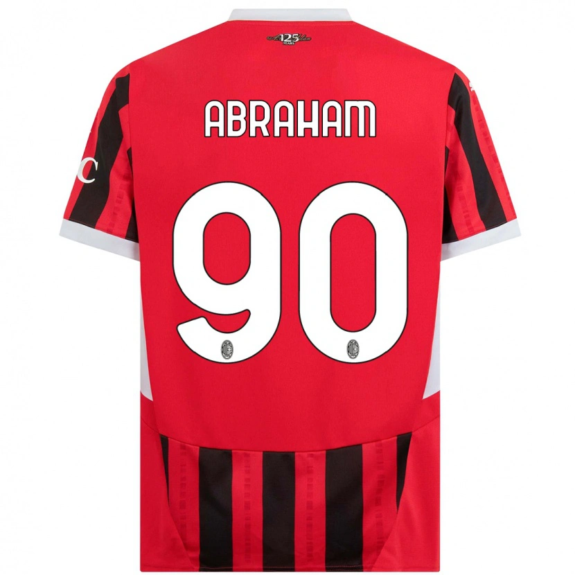 Danxen Kinderen Tammy Abraham #90 Rood Zwart Thuisshirt Thuistenue 2024/25 T-Shirt