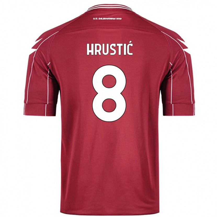 Danxen Kinderen Ajdin Hrustić #8 Bordeauxrood Thuisshirt Thuistenue 2024/25 T-Shirt