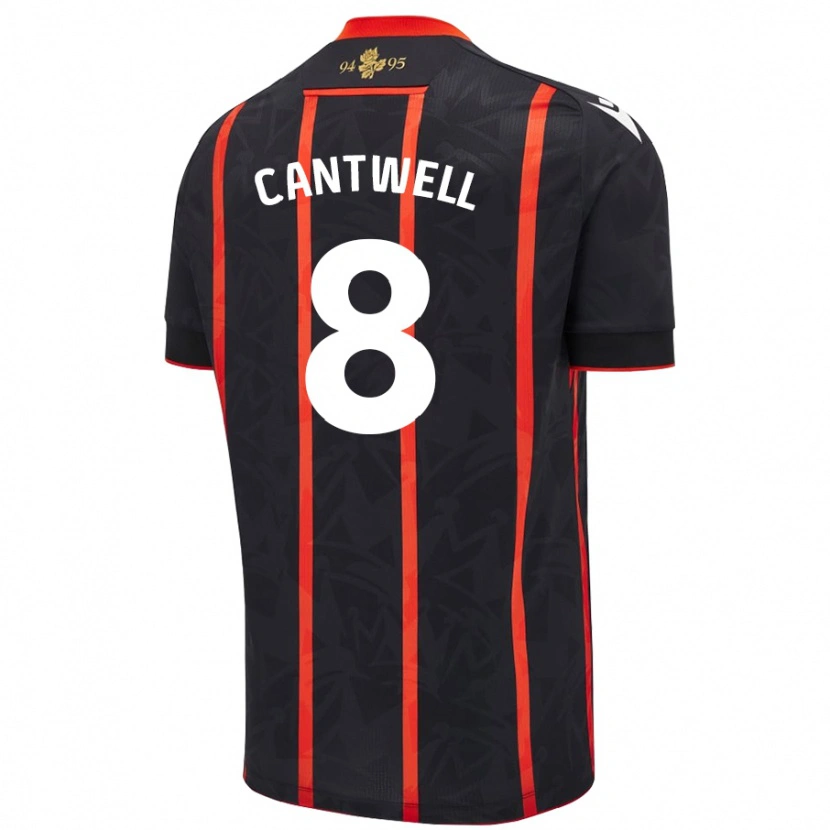 Danxen Kinderen Todd Cantwell #8 Zwart Rood Uitshirt Uittenue 2024/25 T-Shirt