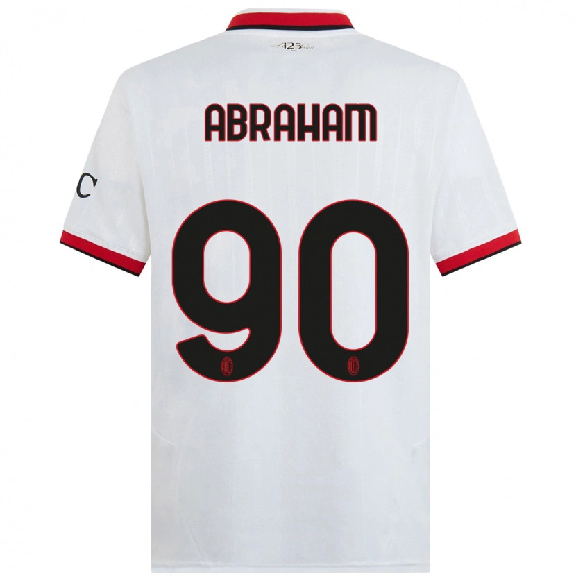 Danxen Kinderen Tammy Abraham #90 Wit Zwart Rood Uitshirt Uittenue 2024/25 T-Shirt