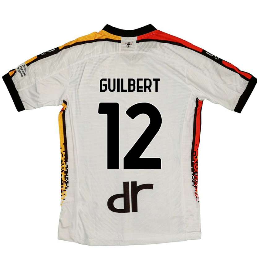 Danxen Kinderen Frédéric Guilbert #12 Wit Zwart Uitshirt Uittenue 2024/25 T-Shirt