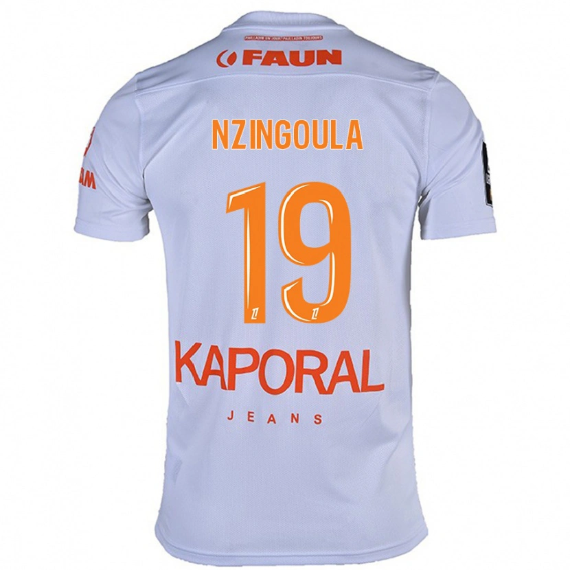 Danxen Kinderen Rabby Nzingoula #19 Wit Uitshirt Uittenue 2024/25 T-Shirt