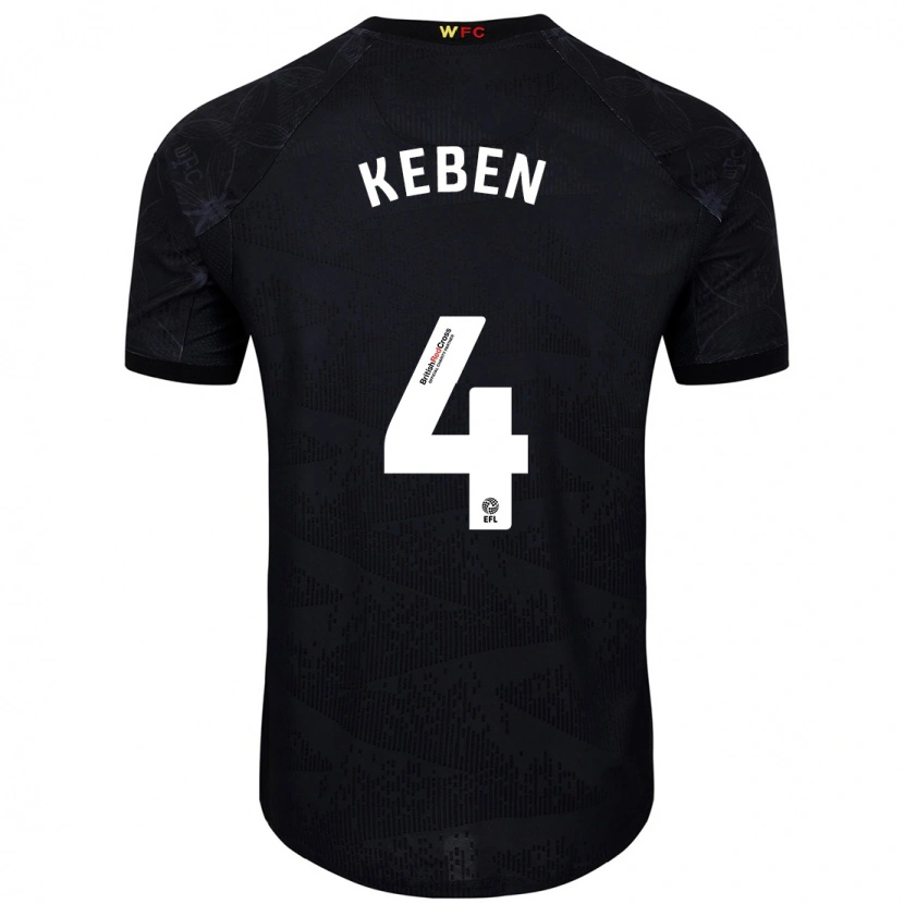 Danxen Kinderen Kévin Keben #4 Zwart Wit Uitshirt Uittenue 2024/25 T-Shirt