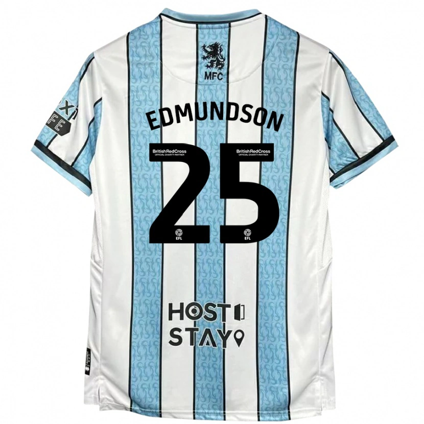 Danxen Kinderen George Edmundson #25 Witblauw Uitshirt Uittenue 2024/25 T-Shirt