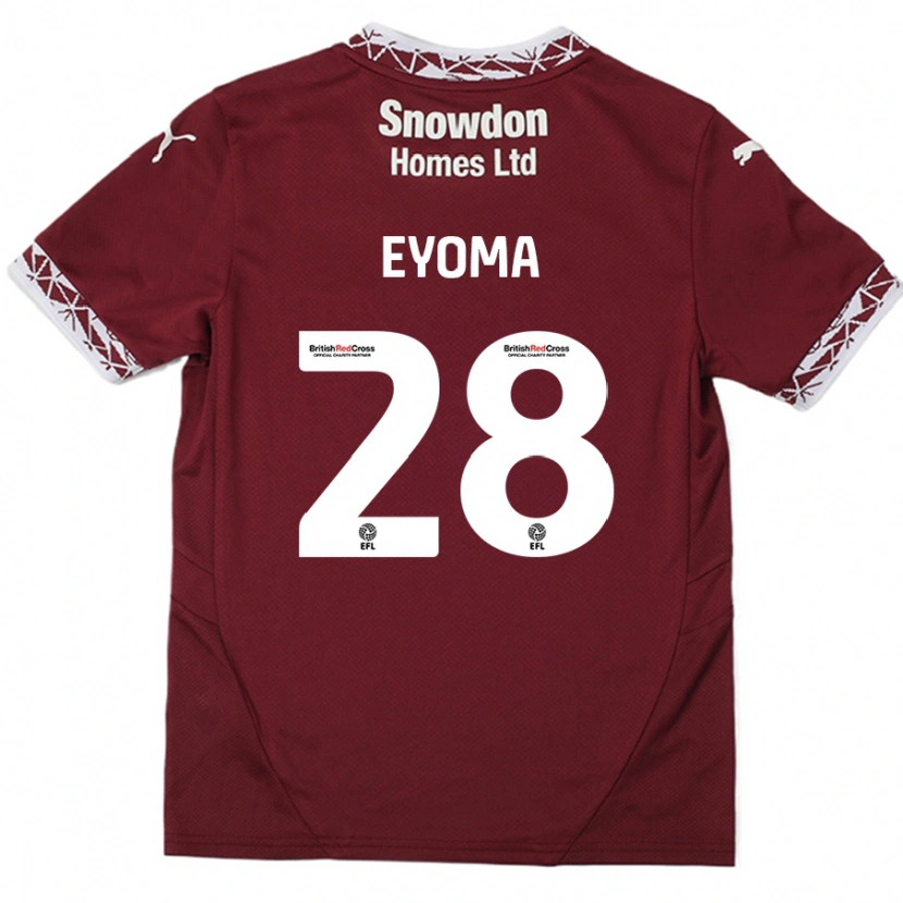 Danxen Kinderen Timothy Eyoma #28 Bordeauxrood Thuisshirt Thuistenue 2024/25 T-Shirt