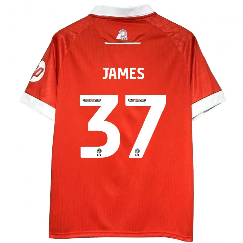 Danxen Kinderen Matty James #37 Rood Wit Thuisshirt Thuistenue 2024/25 T-Shirt