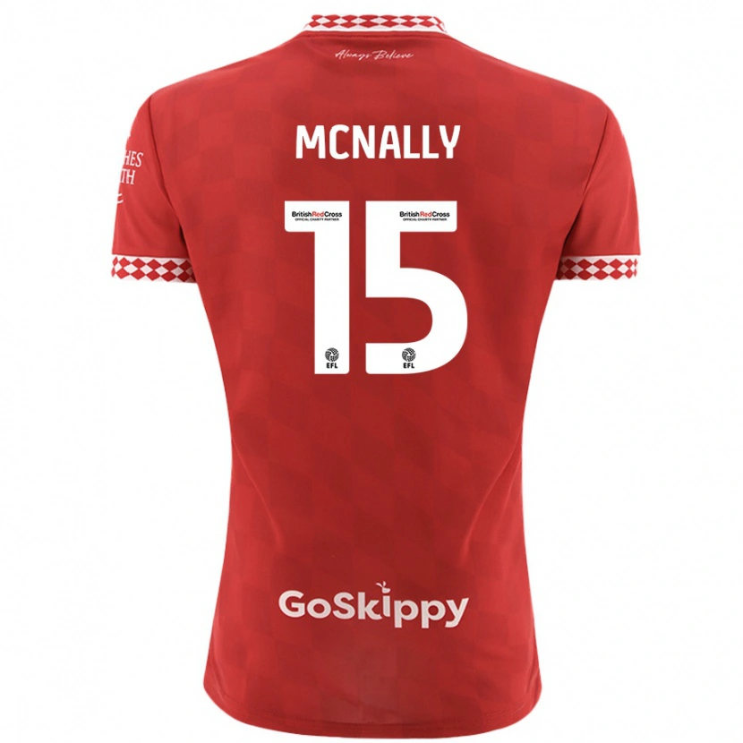 Danxen Kinderen Luke Mcnally #15 Rood Thuisshirt Thuistenue 2024/25 T-Shirt