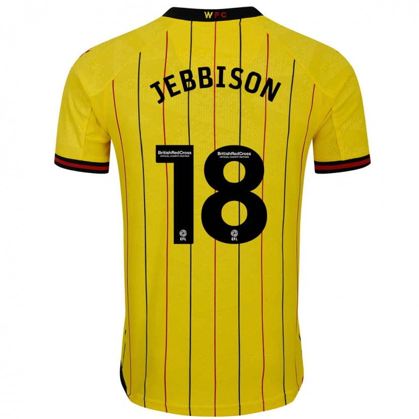 Danxen Kinderen Daniel Jebbison #18 Geel Zwart Thuisshirt Thuistenue 2024/25 T-Shirt