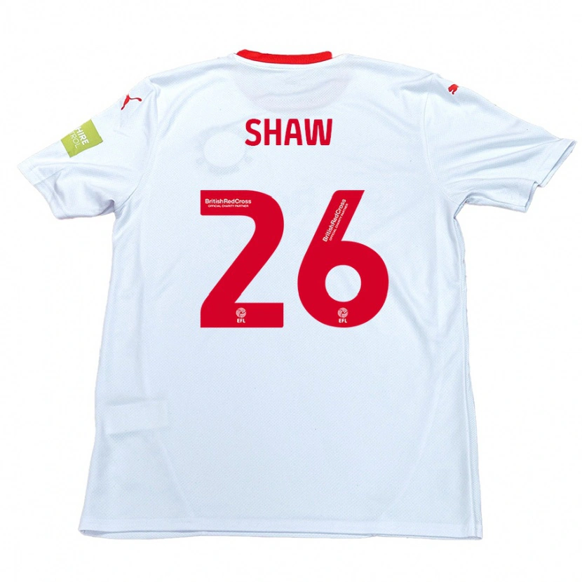 Danxen Kinderen Liam Shaw #26 Wit Uitshirt Uittenue 2024/25 T-Shirt