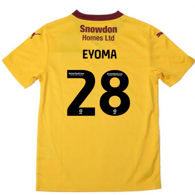 Danxen Kinderen Timothy Eyoma #28 Oranje Bordeauxrood Uitshirt Uittenue 2024/25 T-Shirt