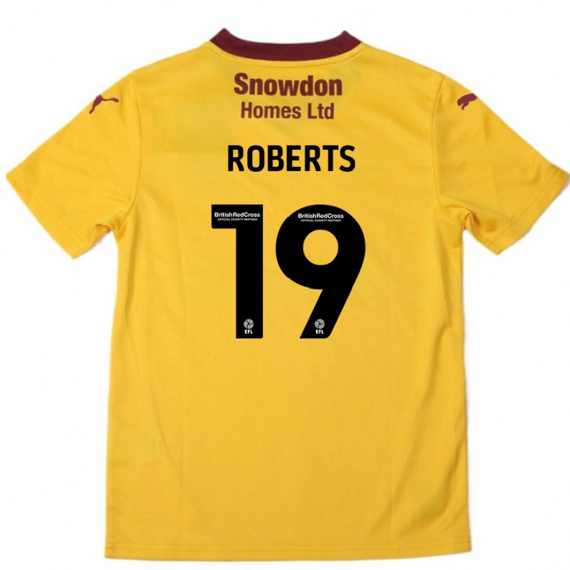 Danxen Kinderen Tyler Roberts #19 Oranje Bordeauxrood Uitshirt Uittenue 2024/25 T-Shirt