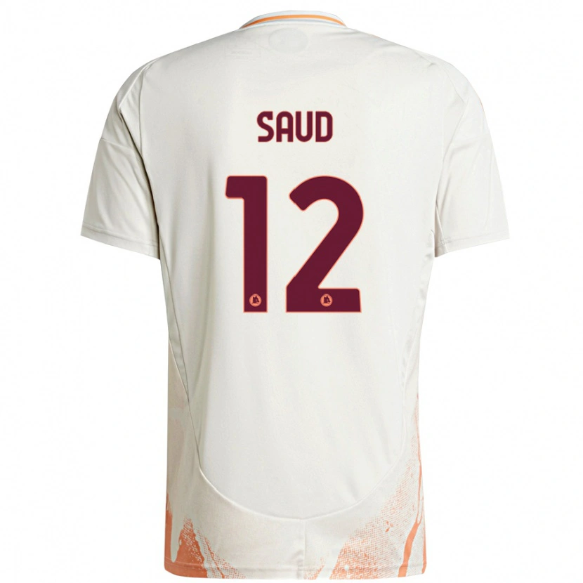 Danxen Kinderen Saud Abdulhamid #12 Crème Wit Oranje Uitshirt Uittenue 2024/25 T-Shirt