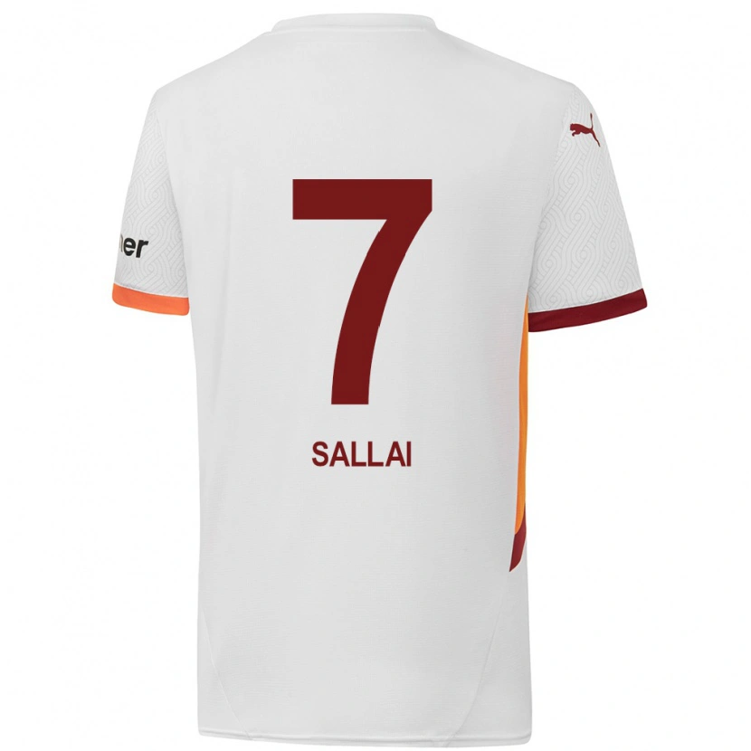 Danxen Kinderen Roland Sallai #7 Wit Geel Rood Uitshirt Uittenue 2024/25 T-Shirt