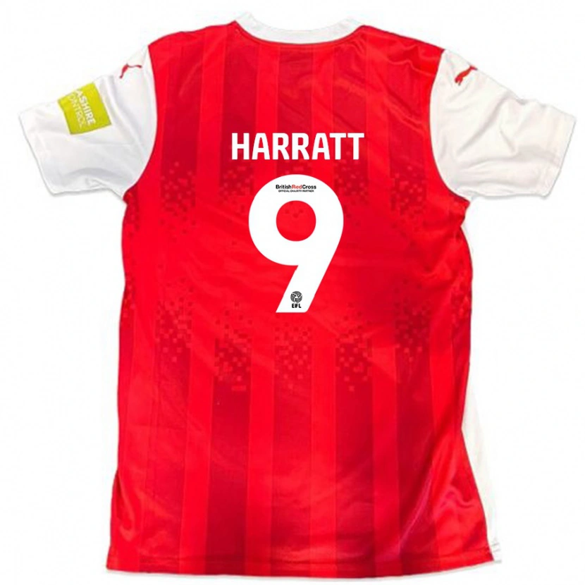 Danxen Kinderen Kian Harratt #9 Rood Wit Thuisshirt Thuistenue 2024/25 T-Shirt