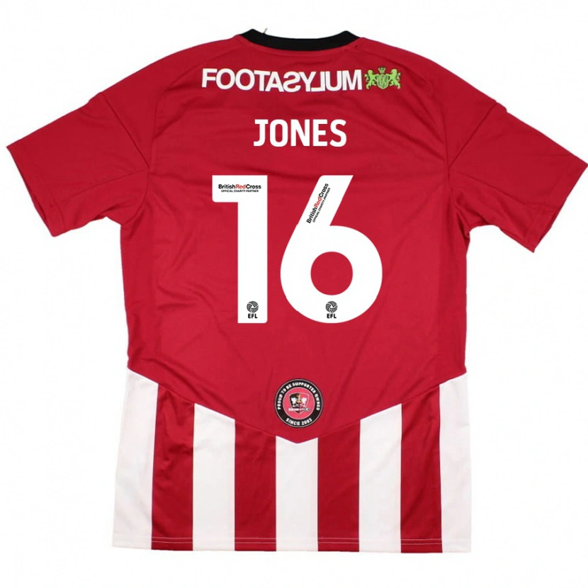 Danxen Kinderen Patrick Jones #16 Rood Wit Thuisshirt Thuistenue 2024/25 T-Shirt