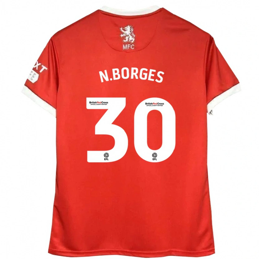 Danxen Kinderen Neto Borges #30 Rood Wit Thuisshirt Thuistenue 2024/25 T-Shirt