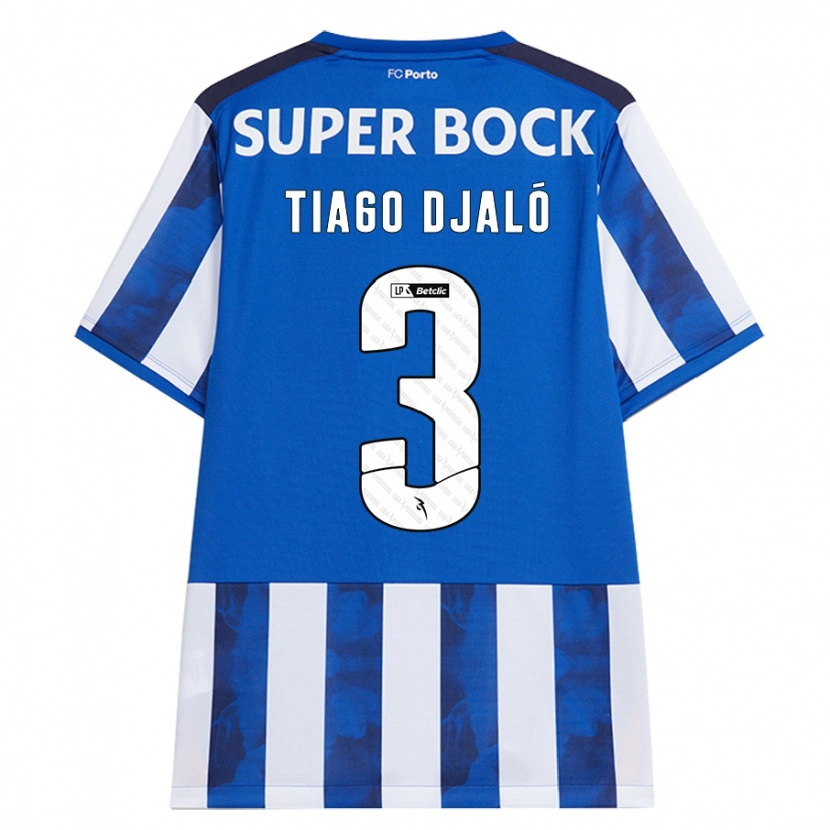 Danxen Heren Tiago Djaló #3 Blauw Wit Thuisshirt Thuistenue 2024/25 T-Shirt