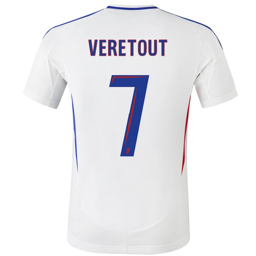 Danxen Heren Jordan Veretout #7 Wit Blauw Thuisshirt Thuistenue 2024/25 T-Shirt