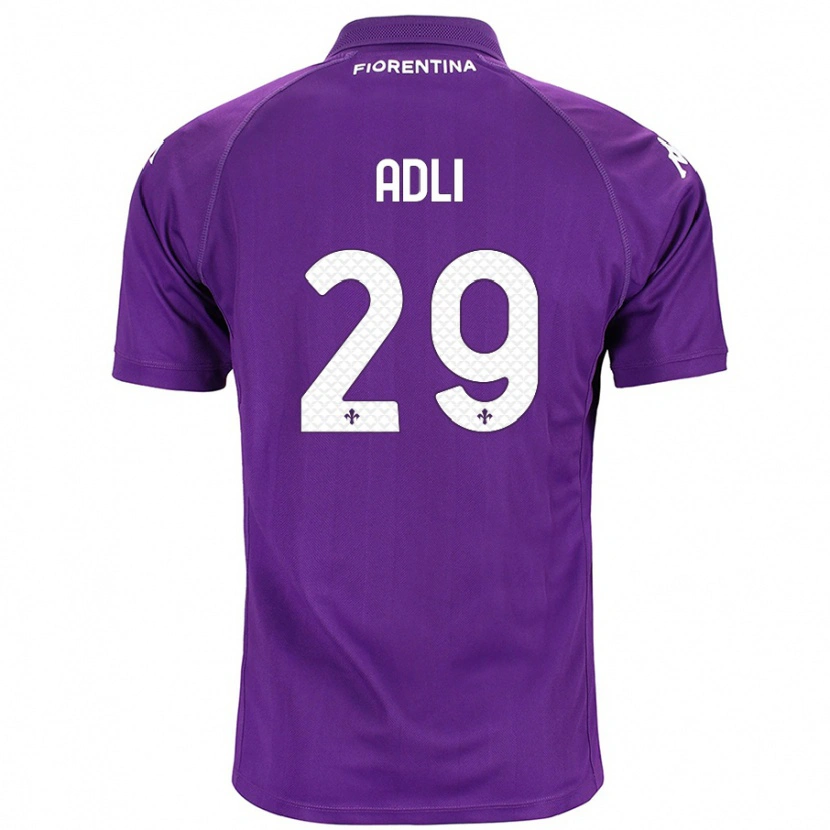 Danxen Heren Yacine Adli #29 Paars Thuisshirt Thuistenue 2024/25 T-Shirt