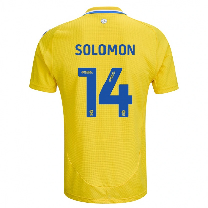 Danxen Heren Manor Solomon #14 Geel Blauw Uitshirt Uittenue 2024/25 T-Shirt