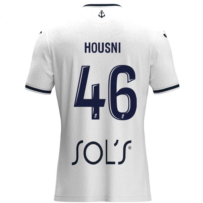 Danxen Heren Ilyes Housni #46 Wit Donkerblauw Uitshirt Uittenue 2024/25 T-Shirt