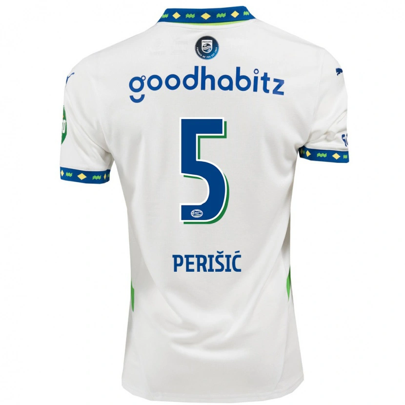 Danxen Heren Ivan Perisic #5 Wit Donkerblauw Thuisshirt Derde Tenue 2024/25 T-Shirt