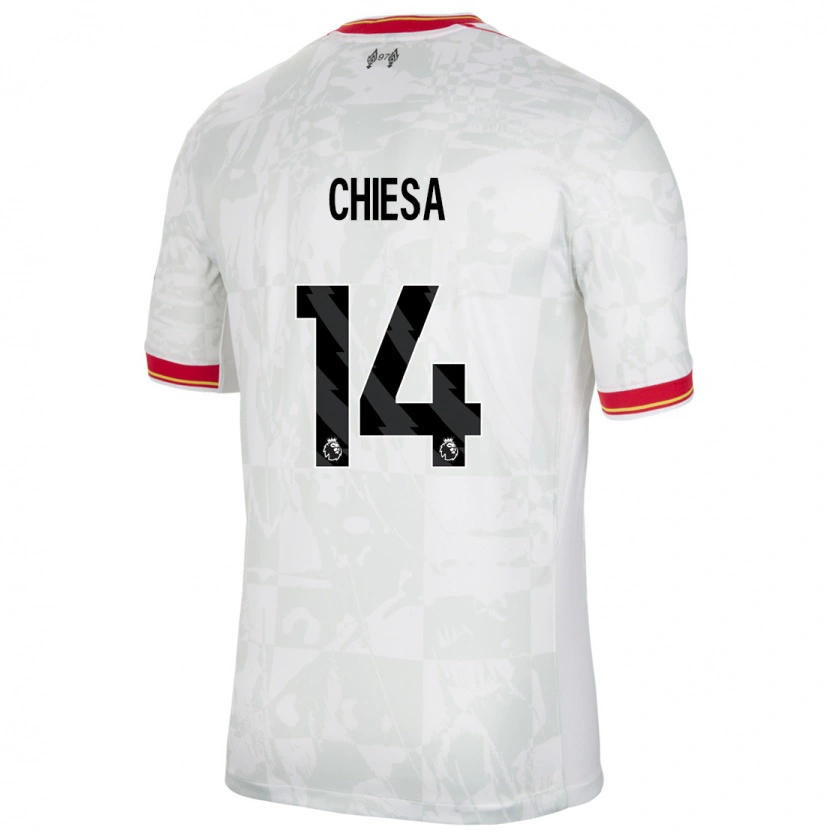 Danxen Heren Federico Chiesa #14 Wit Rood Zwart Thuisshirt Derde Tenue 2024/25 T-Shirt