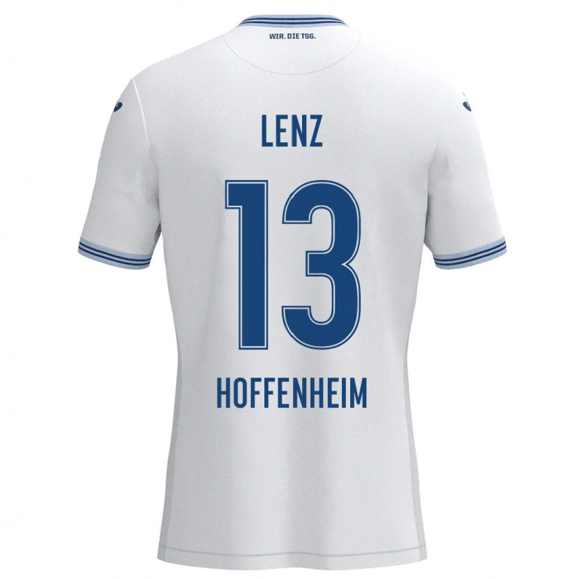 Danxen Heren Christopher Lenz #13 Wit Blauw Uitshirt Uittenue 2024/25 T-Shirt