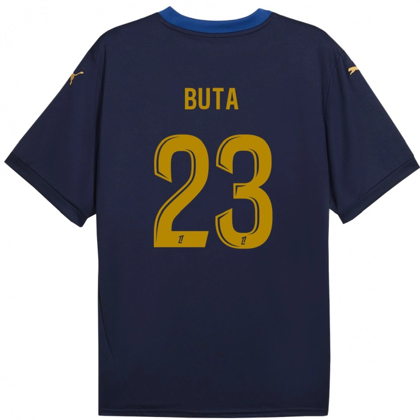 Danxen Heren Aurélio Buta #23 Marineblauw Goud Uitshirt Uittenue 2024/25 T-Shirt