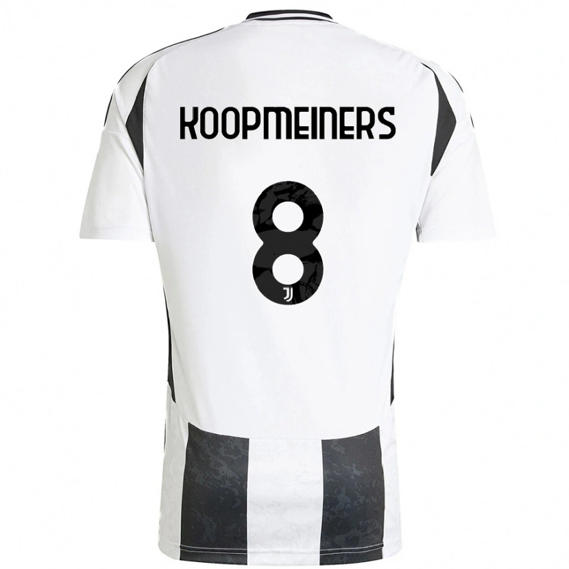 Danxen Heren Teun Koopmeiners #8 Wit Zwart Thuisshirt Thuistenue 2024/25 T-Shirt