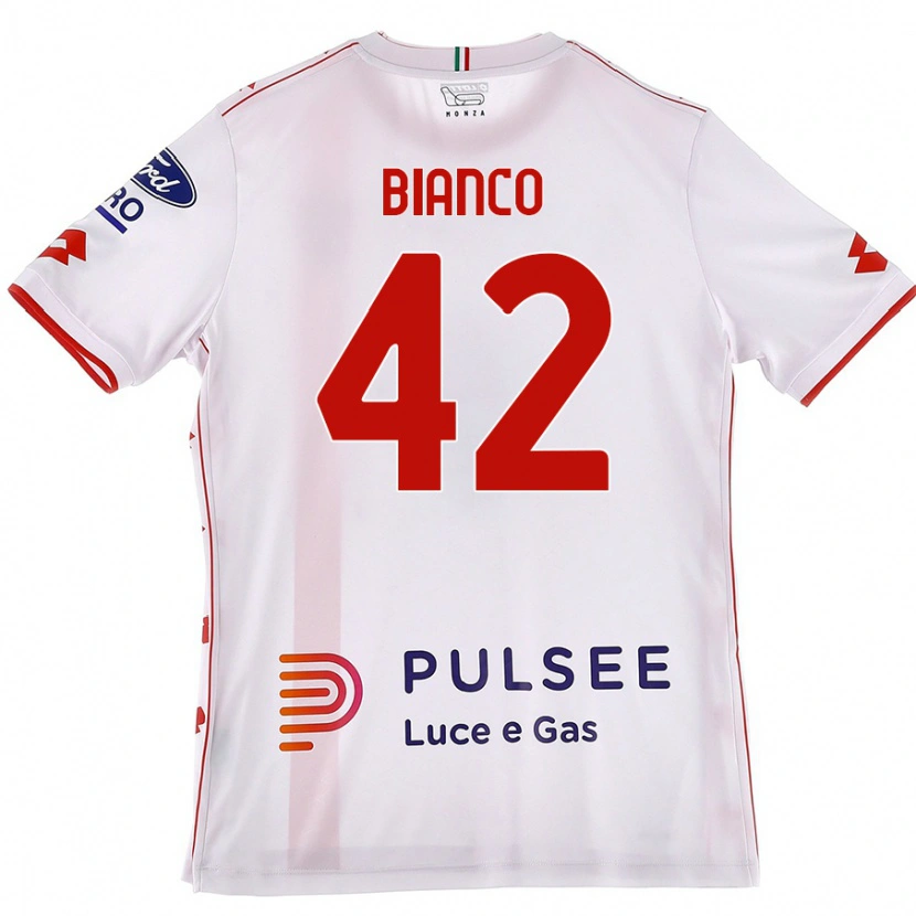 Danxen Heren Alessandro Bianco #42 Wit Rood Uitshirt Uittenue 2024/25 T-Shirt