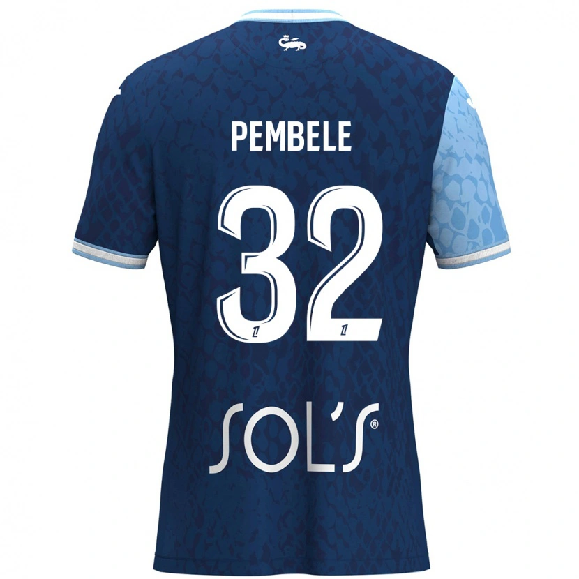 Danxen Heren Timothée Pembélé #32 Hemelsblauw Donkerblauw Thuisshirt Thuistenue 2024/25 T-Shirt