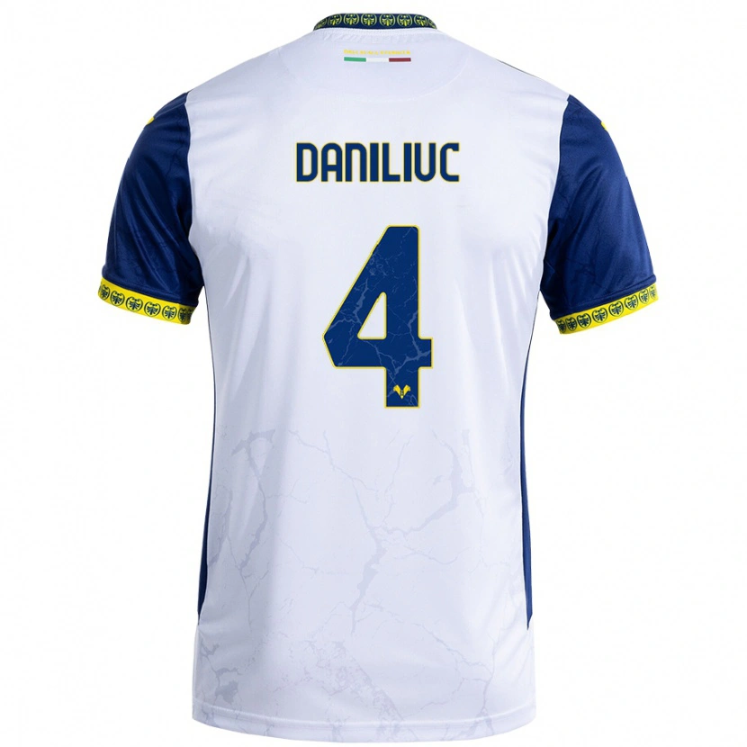 Danxen Heren Flavius Daniliuc #4 Witblauw Uitshirt Uittenue 2024/25 T-Shirt