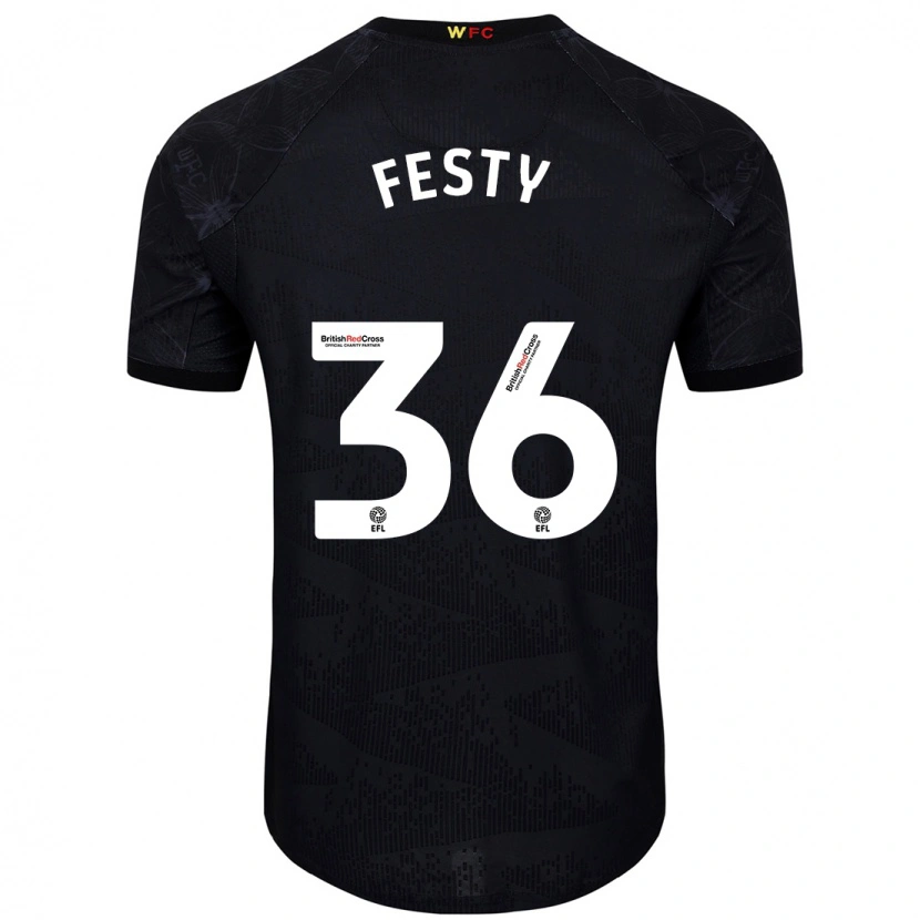 Danxen Heren Festy Ebosele #36 Zwart Wit Uitshirt Uittenue 2024/25 T-Shirt