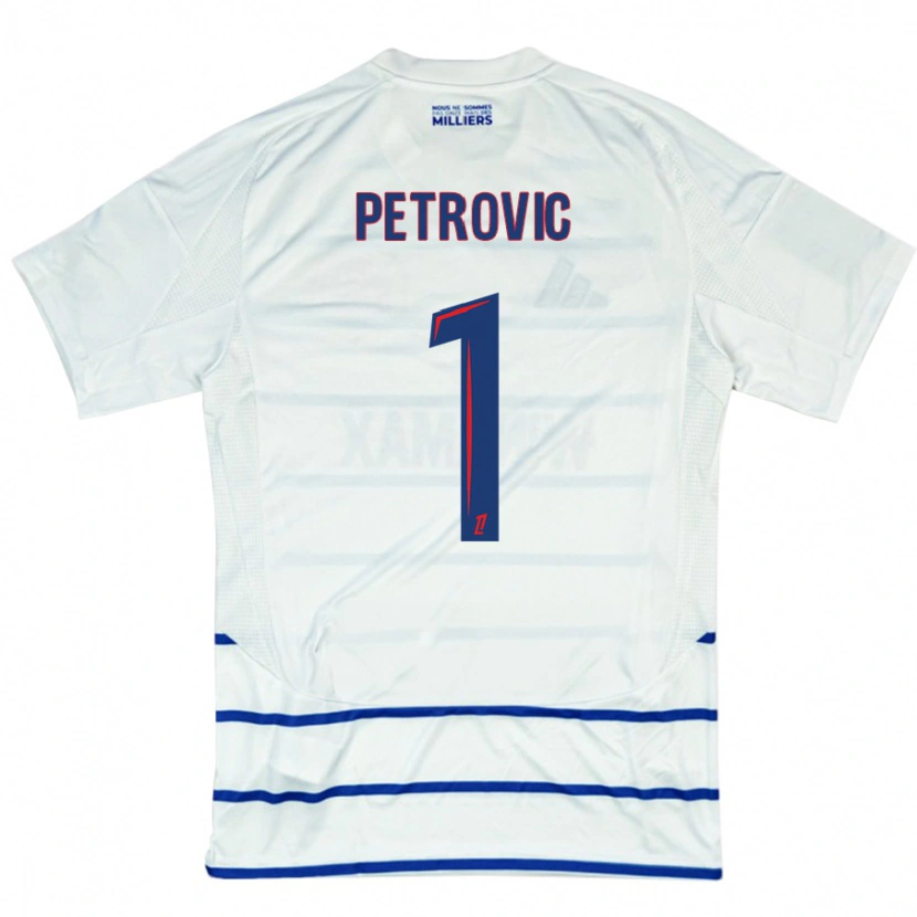 Danxen Dames Djordje Petrovic #1 Wit Blauw Uitshirt Uittenue 2024/25 T-Shirt