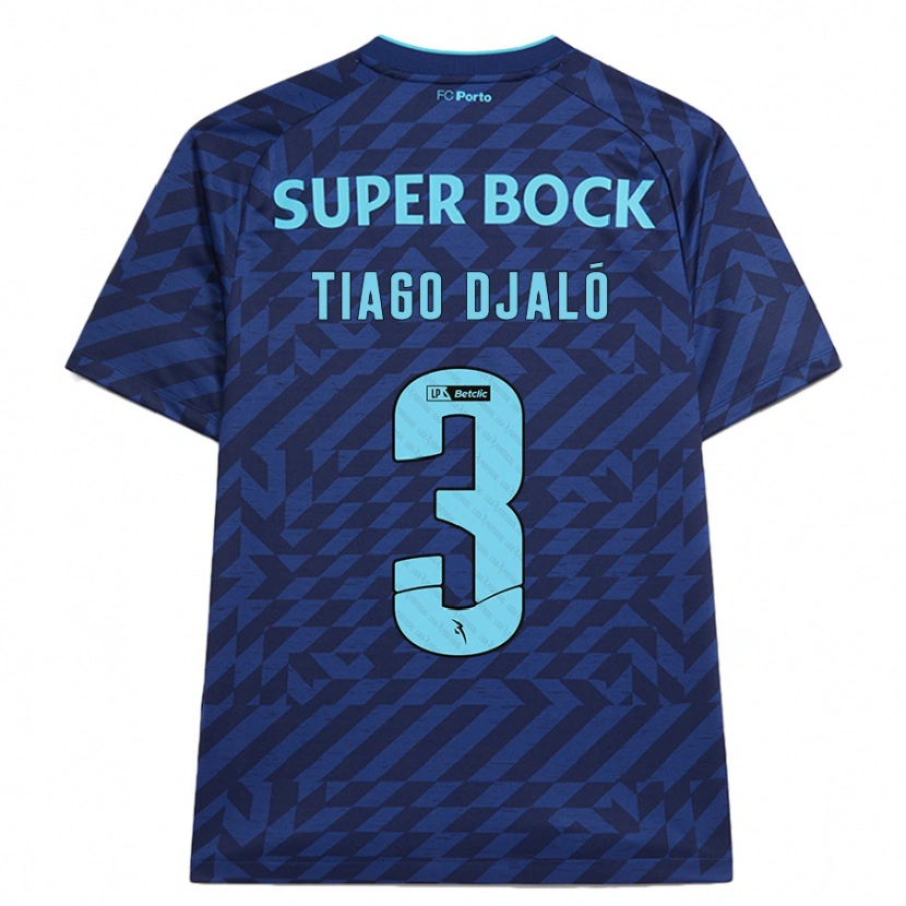 Danxen Dames Tiago Djaló #3 Marineblauw Thuisshirt Derde Tenue 2024/25 T-Shirt