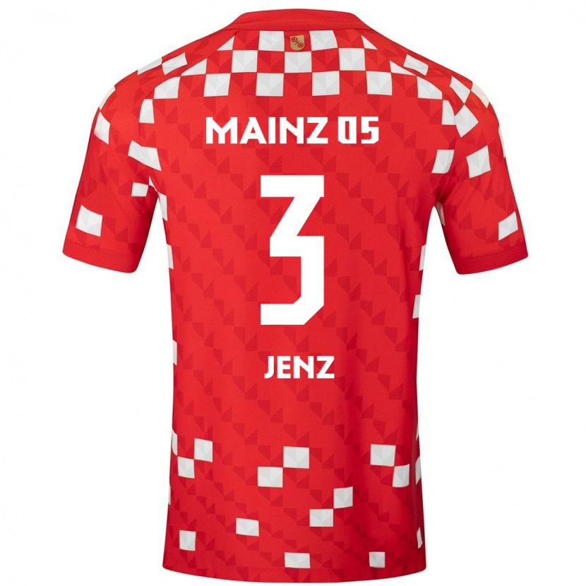 Danxen Dames Moritz Jenz #3 Wit Rood Thuisshirt Thuistenue 2024/25 T-Shirt