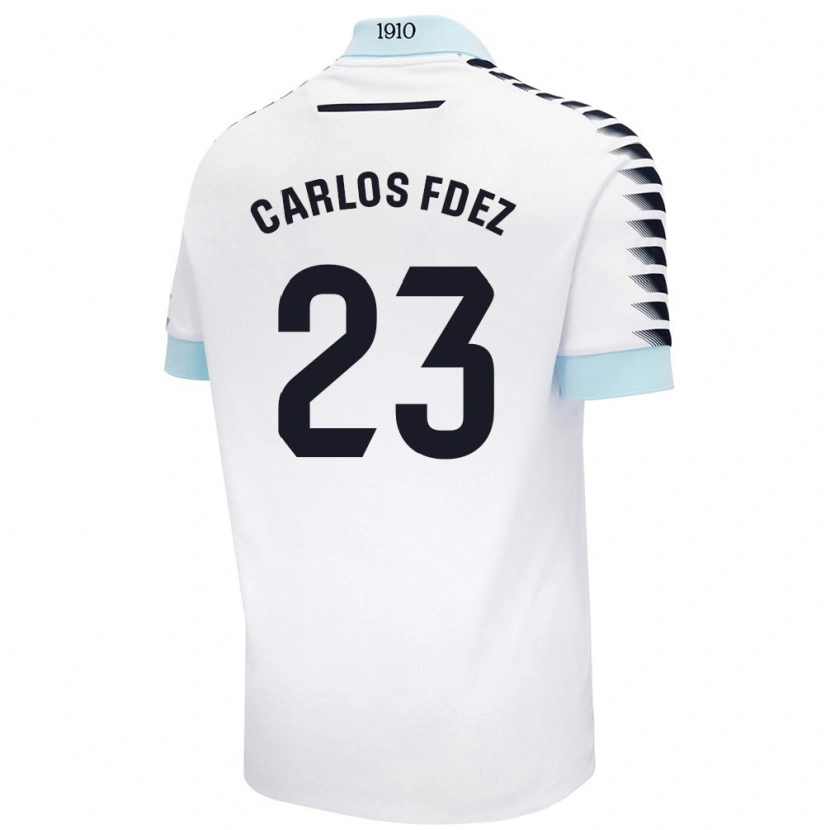 Danxen Dames Carlos Fernández #23 Wit Blauw Uitshirt Uittenue 2024/25 T-Shirt