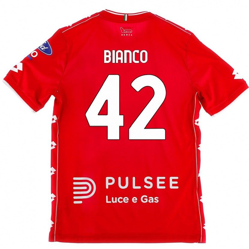 Danxen Dames Alessandro Bianco #42 Rood Wit Thuisshirt Thuistenue 2024/25 T-Shirt