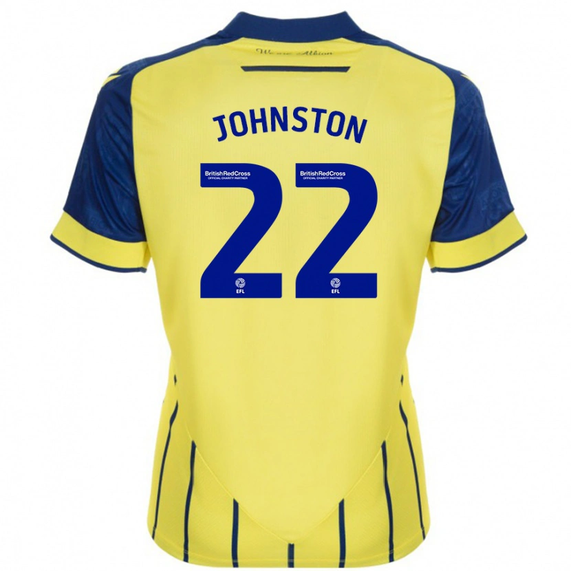 Danxen Dames Mikey Johnston #22 Geel Blauw Uitshirt Uittenue 2024/25 T-Shirt